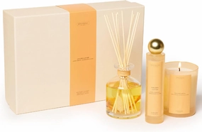 Golden Luster Gift Box | Candle, Room Spray & Reed Diffuser | Orange, Cedarwood & Clove | Luxurious Home Fragrance | Ready for Gifting Set