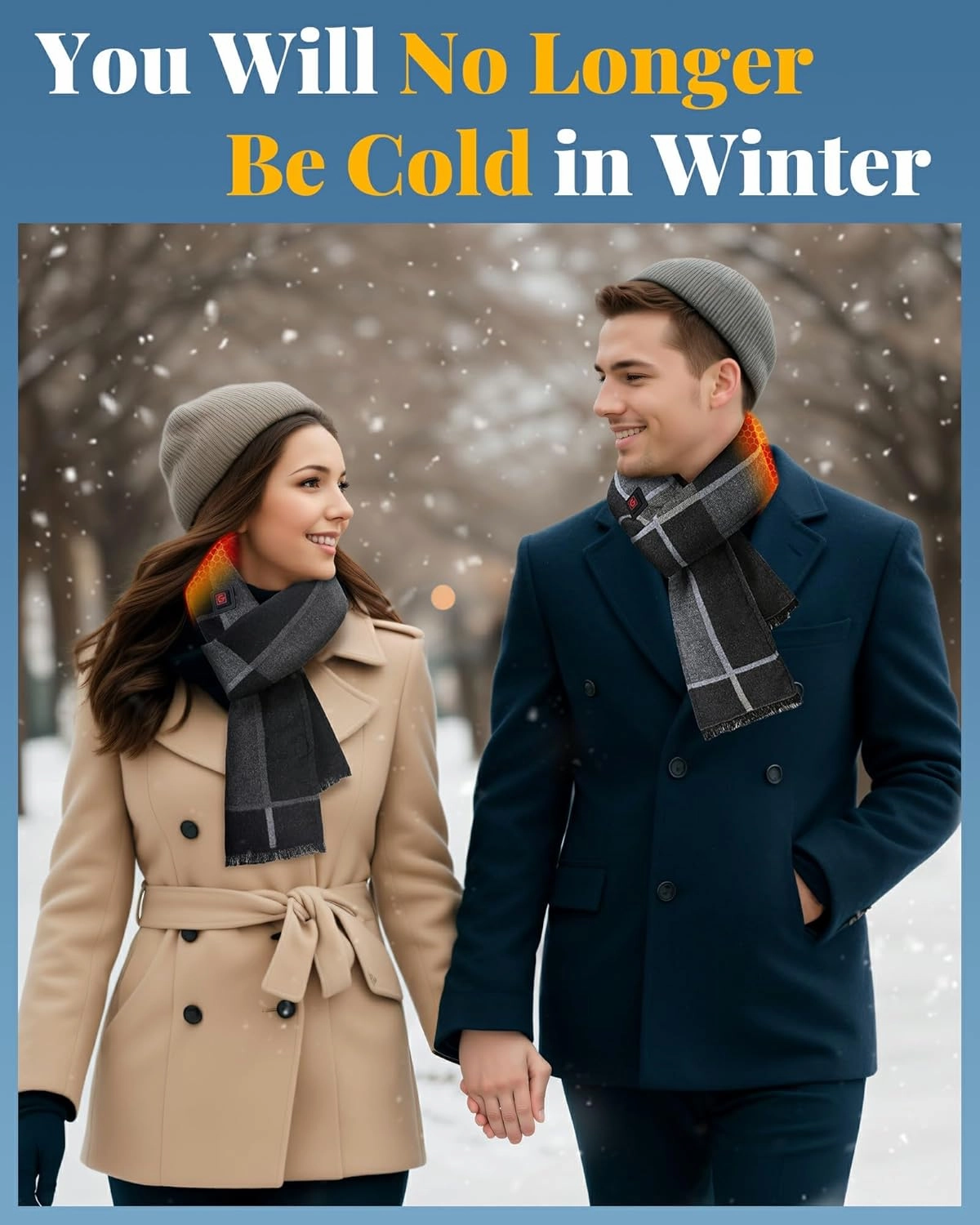 Graphene Heated Scarf for Women Men Rechargeable Battery Pack Electric Neck Heating Shawl Pad Accessory Winter Must Have Gift
