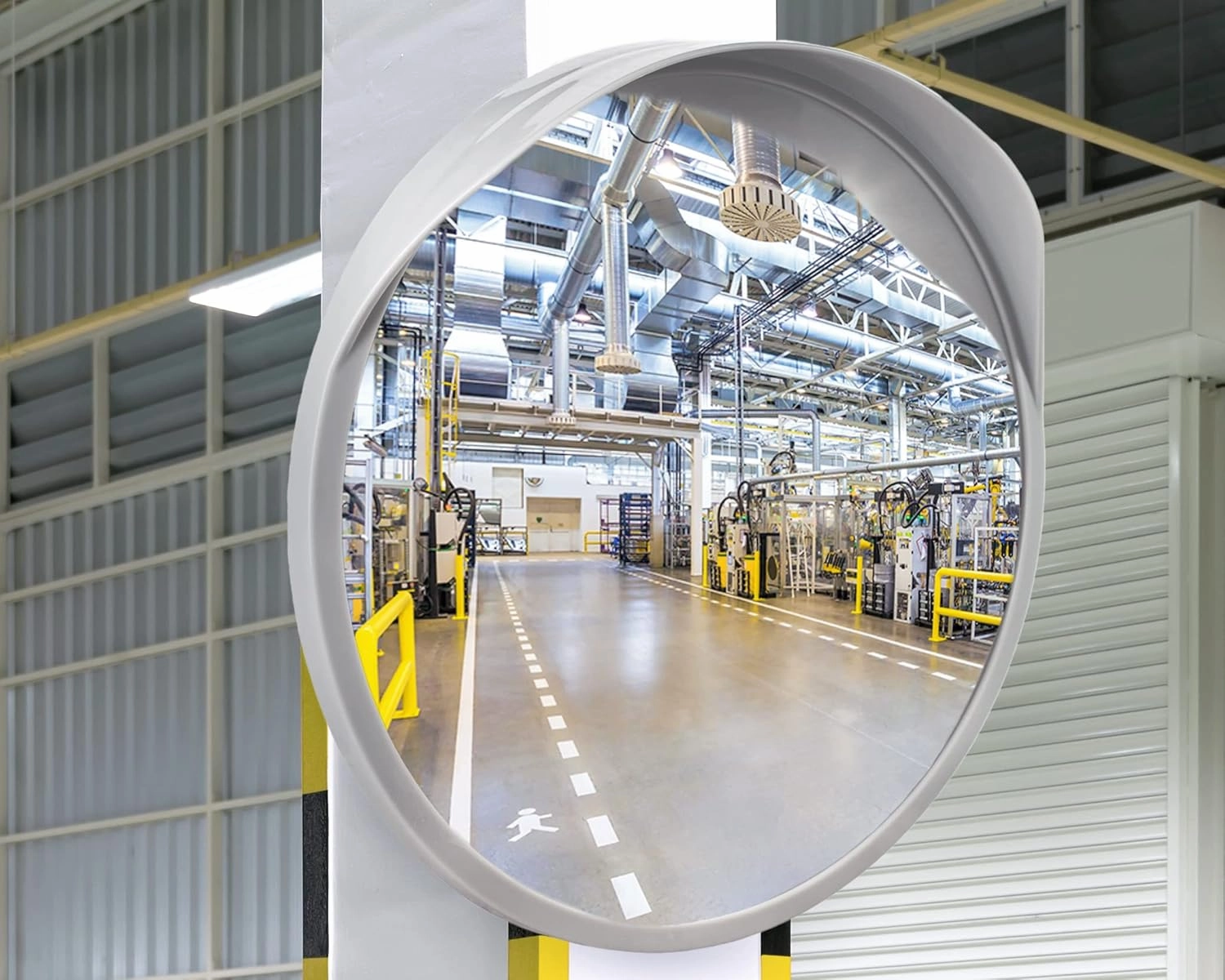 GREY 24 inch Convex Mirror, Outdoor or Indoor, Wide Angle View, Curved Traffic Safety and Security Mirror 610 mm