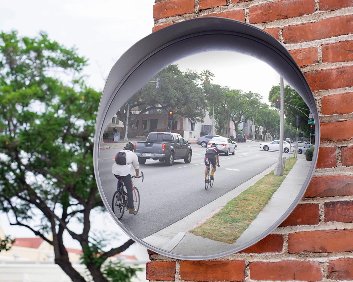 GREY 24 inch Convex Mirror, Outdoor or Indoor, Wide Angle View, Curved Traffic Safety and Security Mirror 610 mm