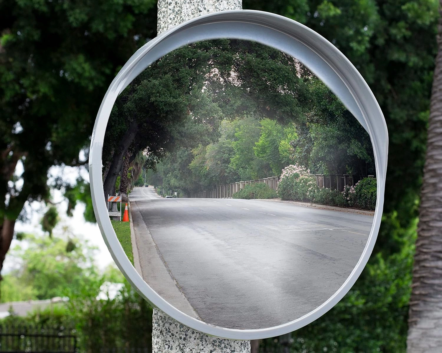 GREY 24 inch Convex Mirror, Outdoor or Indoor, Wide Angle View, Curved Traffic Safety and Security Mirror 610 mm