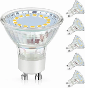 GU10 LED Light Bulb, 50 Watt Halogen Equivalent, Soft White 3000K 450LM Non-Dimmable 4W LED Replacement Recessed Track Lighting, 5-Pack
