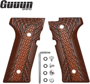 Guuun G10 Grips for Beretta 92 Vertec & Beretta M9A3 Beretta 92X Not fit 92x performance, Crosshatch Texture