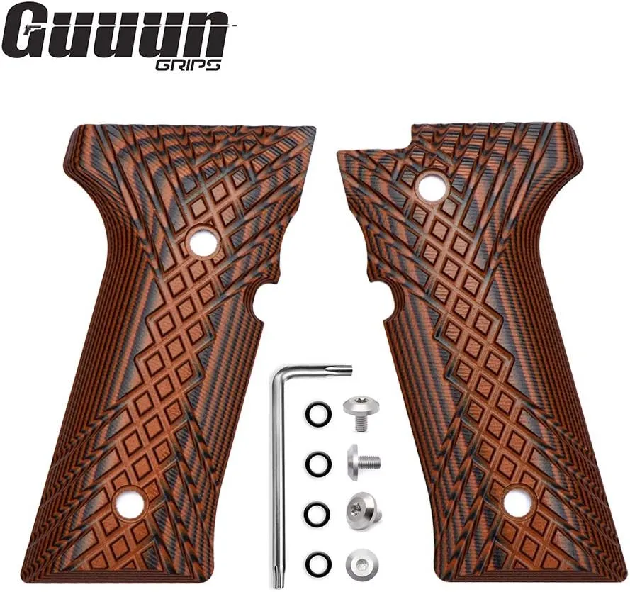 Guuun G10 Grips for Beretta 92 Vertec & Beretta M9A3 Beretta 92X Not fit 92x performance, Crosshatch Texture