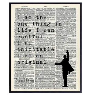 Hamilton Musical Motivational Merchandise - Hamilton Gifts - 8x10 Hamilton Lyrics Wall Decor Poster Set - Lin Manuel Miranda Inspirational Quotes Wall Art - Bedroom, Office, Living Room Decoration