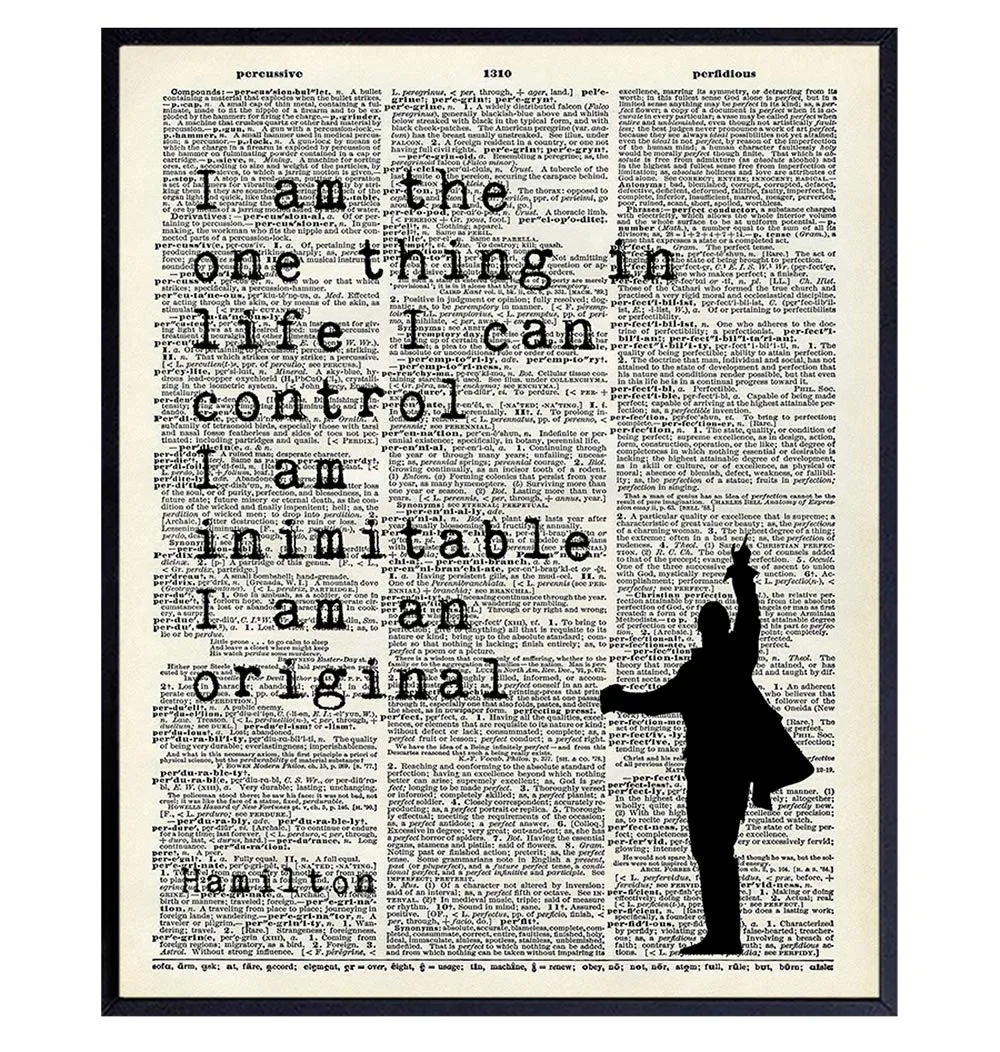 Hamilton Musical Motivational Merchandise - Hamilton Gifts - 8x10 Hamilton Lyrics Wall Decor Poster Set - Lin Manuel Miranda Inspirational Quotes Wall Art - Bedroom, Office, Living Room Decoration