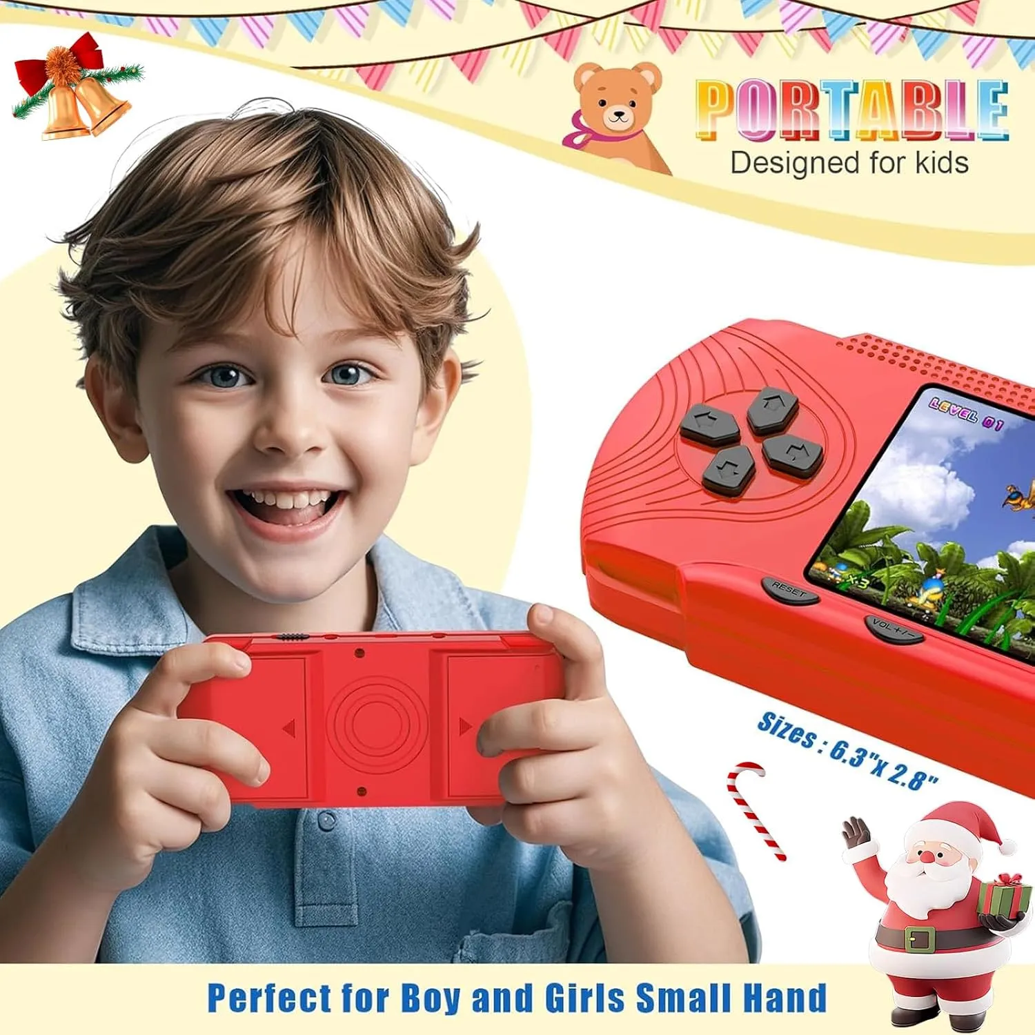 Handheld Games for Kids,Handheld Game Console 3" HD Screen,258 Video Game Console Hand held Video Games for Kids Portable Christmas Gaming Console, Electronic Toys Ages 5-12 for Kids