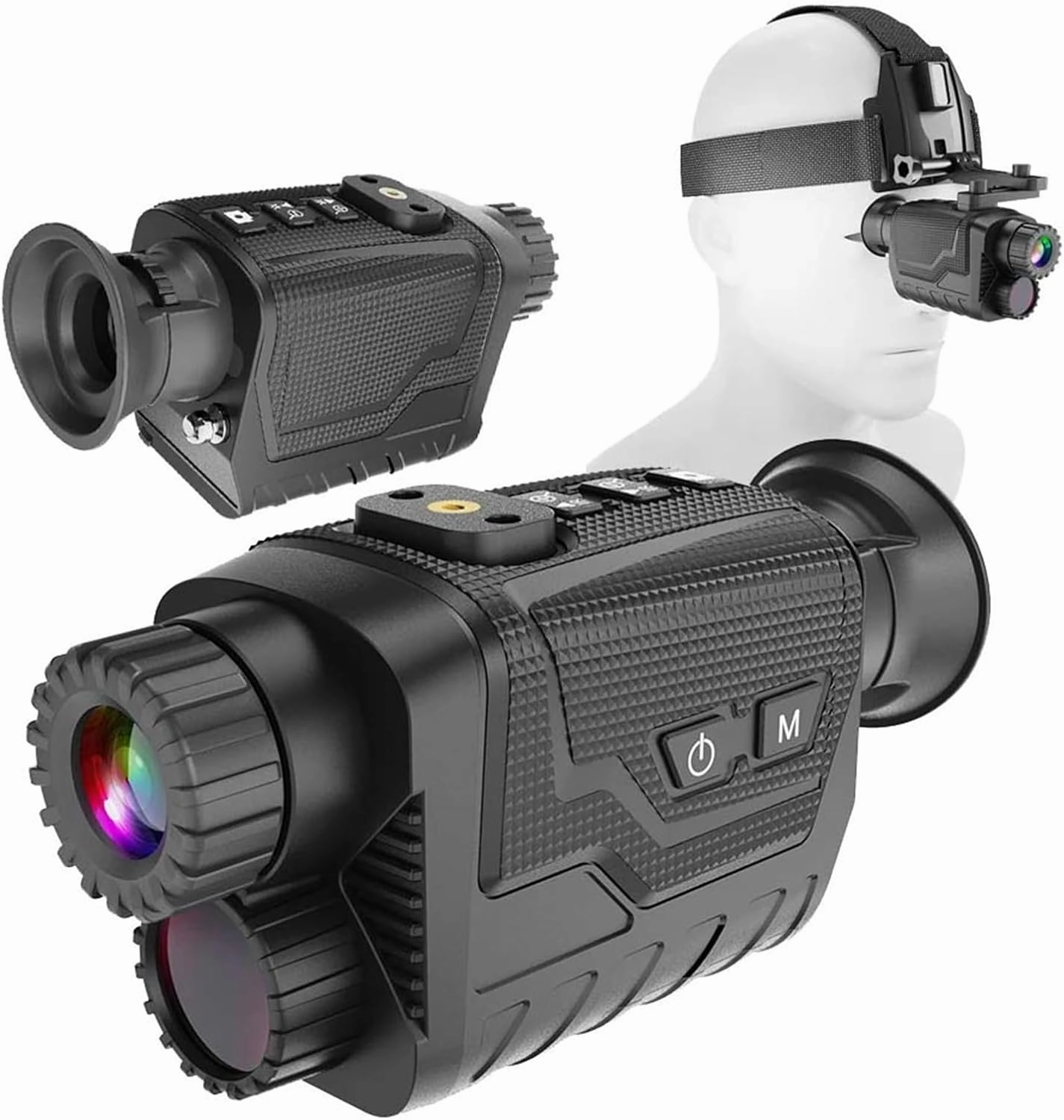Head-Mounted Monocular 4K HD Night Vision Goggles Support Take & Record 8X Digital Outdoor Infrared Night Vision Telescope for Hunting