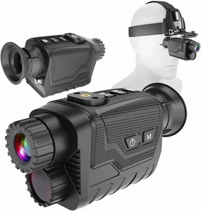 Head-Mounted Monocular 4K HD Night Vision Goggles Support Take & Record 8X Digital Outdoor Infrared Night Vision Telescope for Hunting
