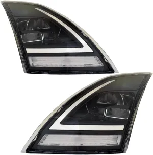 HEADLIGHTSDEPOT Full LED Headlight Set with Control Module Compatible With Volvo VNL VNR 2018-2024