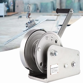 Heavy Duty Hand Winch,Crank Ratchet Gear Winch for ATV RV Boat Trailer Truck Marine Winch,Self-Locking Stainless Steel Boat Windlass (1200lbs 5m) (2600lbs 30m)