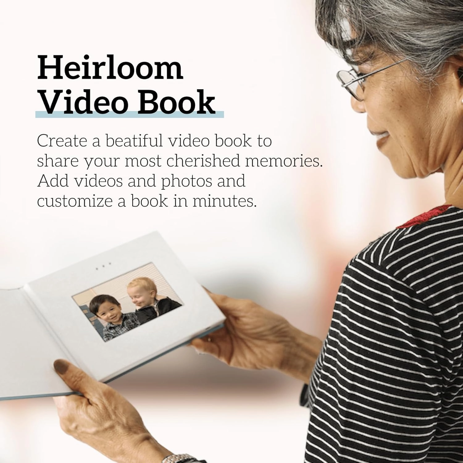 Heirloom Heart Video Book - Create Your Own Digital Greeting Card Gift with Your Memories - Anniversary, Christmas, Wedding - Plays 10 Minutes of Video and Photos