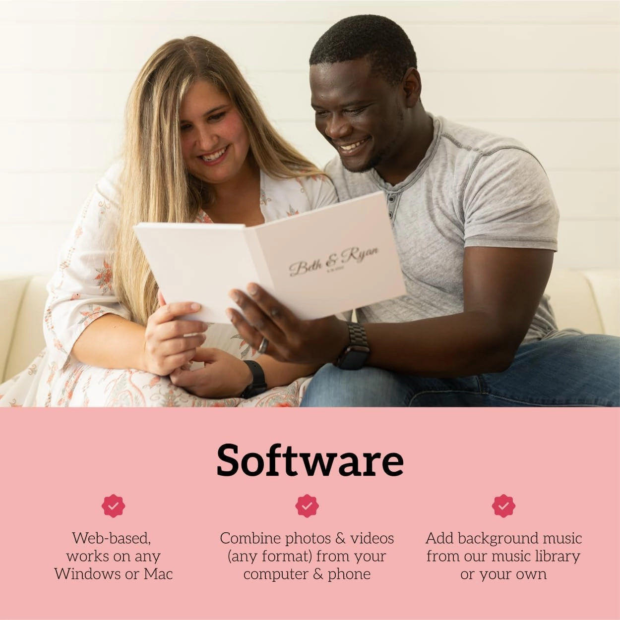 Heirloom Heart Video Book - Create Your Own Digital Greeting Card Gift with Your Memories - Anniversary, Christmas, Wedding - Plays 10 Minutes of Video and Photos