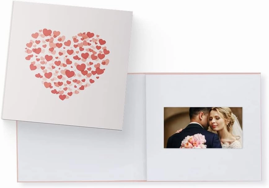 Heirloom Heart Video Book - Create Your Own Digital Greeting Card Gift with Your Memories - Anniversary, Christmas, Wedding - Plays 10 Minutes of Video and Photos