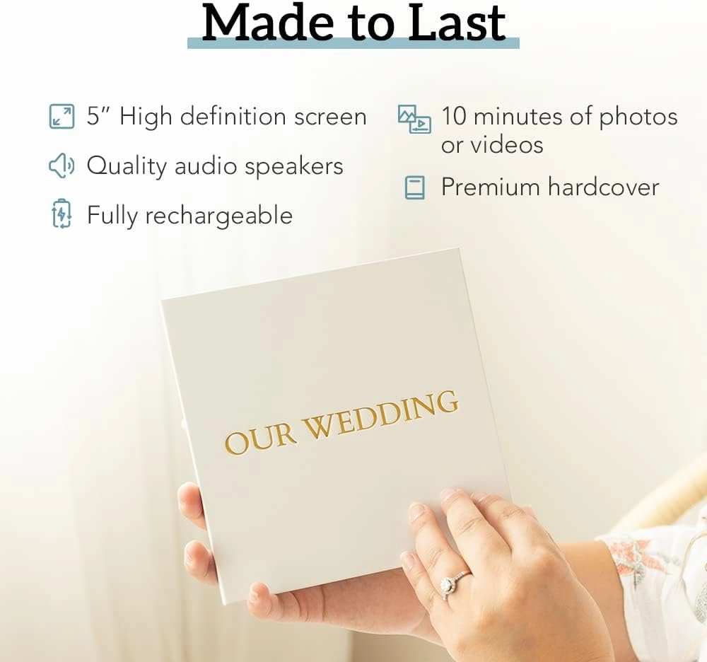 Heirloom Heart Video Book - Create Your Own Digital Greeting Card Gift with Your Memories - Anniversary, Christmas, Wedding - Plays 10 Minutes of Video and Photos