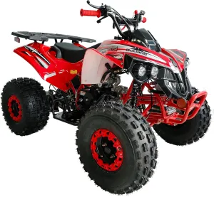 HHH 125cc ATV Vitacci ATV Quad Youth Adult ATV 125cc ATV Fully Automatic with Reverse Gas Vitacci ATV 4 Wheeler Outlander ATV Quads Big 19/18 inch Tires (Red)