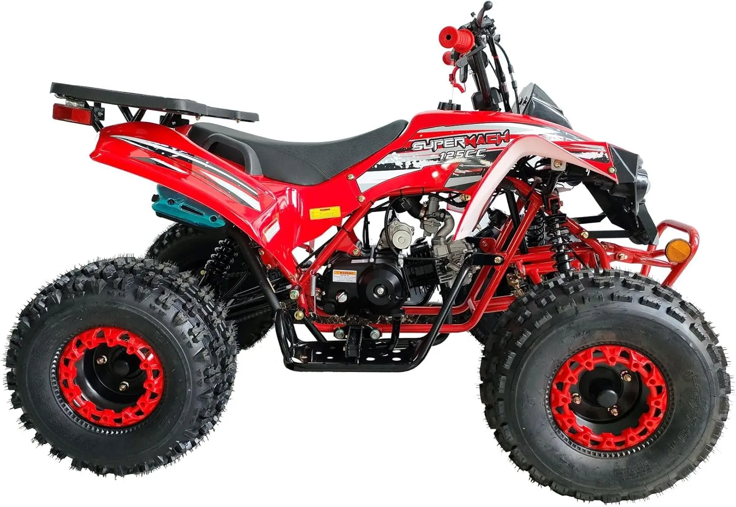 HHH 125cc ATV Vitacci ATV Quad Youth Adult ATV 125cc ATV Fully Automatic with Reverse Gas Vitacci ATV 4 Wheeler Outlander ATV Quads Big 19/18 inch Tires (Red)