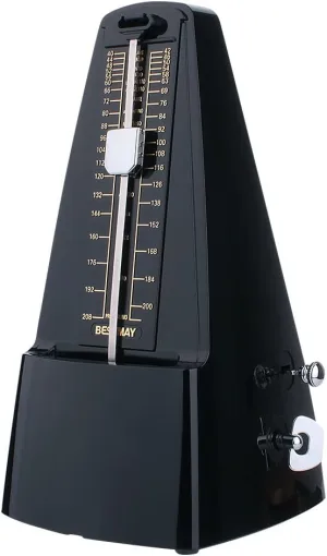 High Accuracy Mechanical Drumer Metronome with Audible Click and Bell Ring for Pianoist, Black