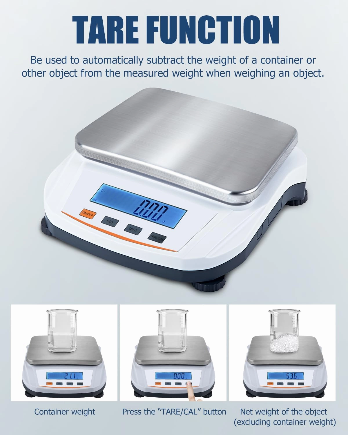 High Precision Lab Analytical Balance, Digital Lab Scale, Max 5000g, Sensitivity 0.01g, Stainless Steel, Multi-Function (g/ct/oz/lb), for Laboratories, Schools, Scientific, Jewelry, Kitchen