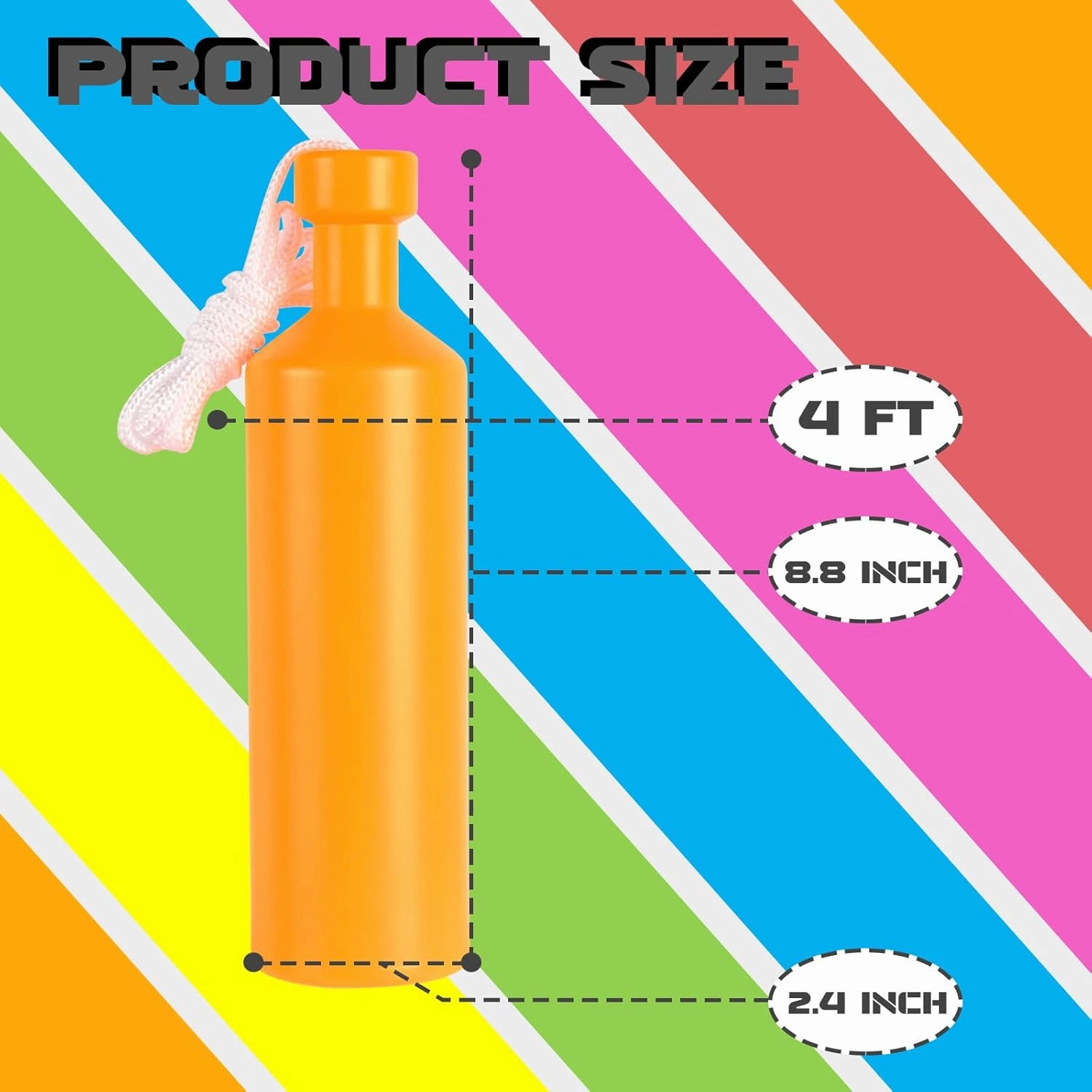 Highwild Plastic Bottle Targets for Shooting - 6 Neon Bottles with Hanging Rope - Includes Foldable Storage Rack - Ideal for Indoor and Outdoor Training