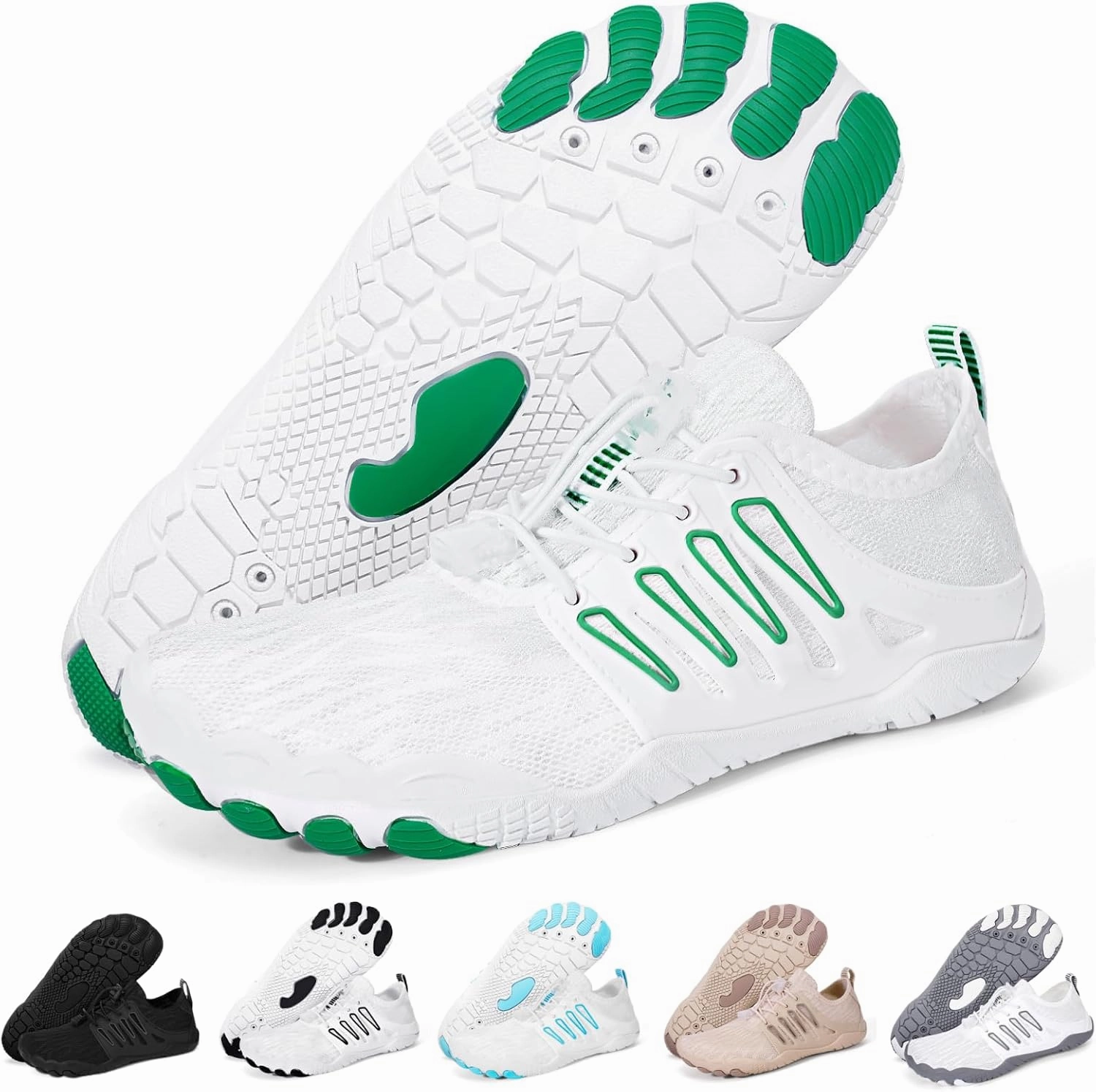 Hike Barefoot Water Shoes for Women Men Footwear, Quick Dry Wide Toe Box Pro Beach Swim Athletic Sports Shoes, Non-Slip Lightweight Aqua Shoe for Pool Hiking Walking Kayaking Diving Surfing