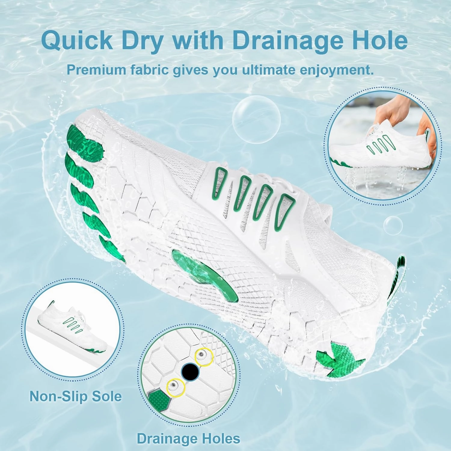 Hike Barefoot Water Shoes for Women Men Footwear, Quick Dry Wide Toe Box Pro Beach Swim Athletic Sports Shoes, Non-Slip Lightweight Aqua Shoe for Pool Hiking Walking Kayaking Diving Surfing