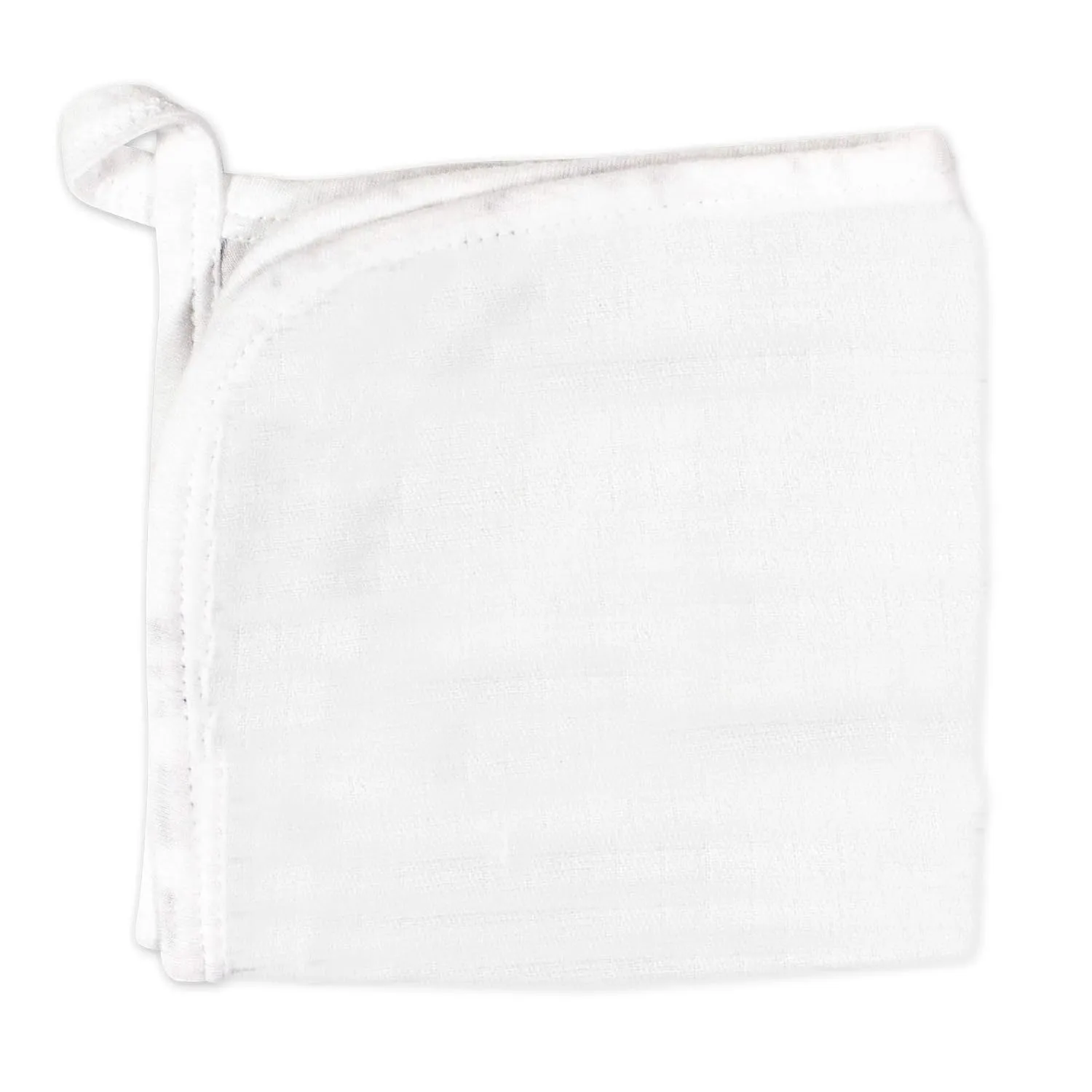HonestBaby unisex baby 3-Piece Organic Cotton Hooded Towel & Washcloth Set Bandana, Bright White, One Size US