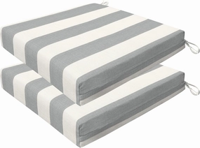 Honeycomb Outdoor Cushion Set 20" x 20", Cabana Stripe Stone Grey Dining Patio Cushions