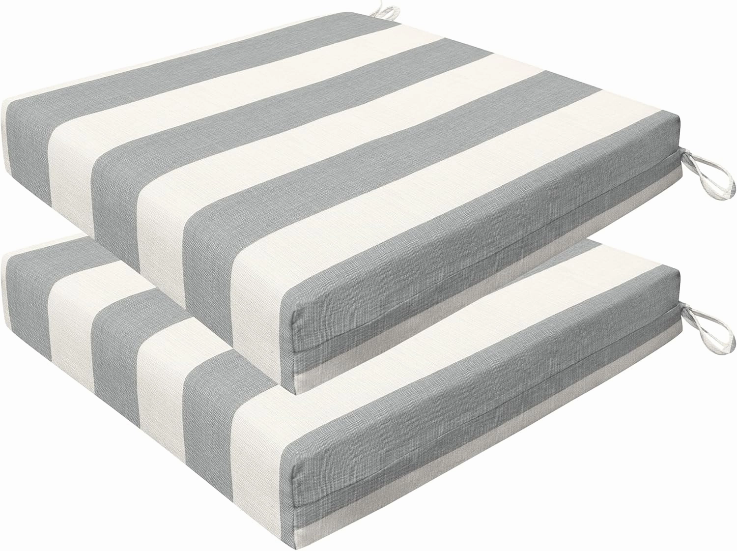 Honeycomb Outdoor Cushion Set 20" x 20", Cabana Stripe Stone Grey Dining Patio Cushions