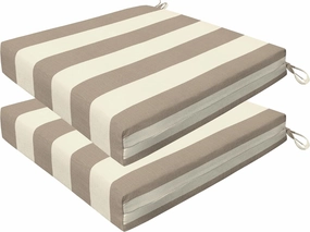 Honeycomb Outdoor Cushion Set 20" x 20", Cabana Stripe Tan Dining Patio Cushions