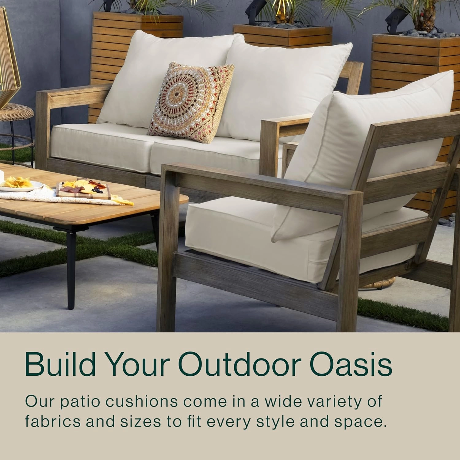 Honeycomb Outdoor Deep Seat, 24" W x 23" D, Cabana Stripe Green & Cream Outdoor Chair Cushion