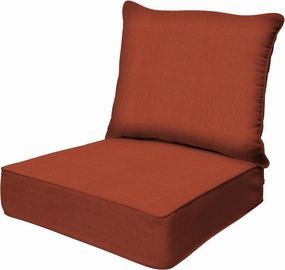 Honeycomb Outdoor Deep Seat, 24" W x 23" D, Textured Solid Terracotta Outdoor Chair Cushion