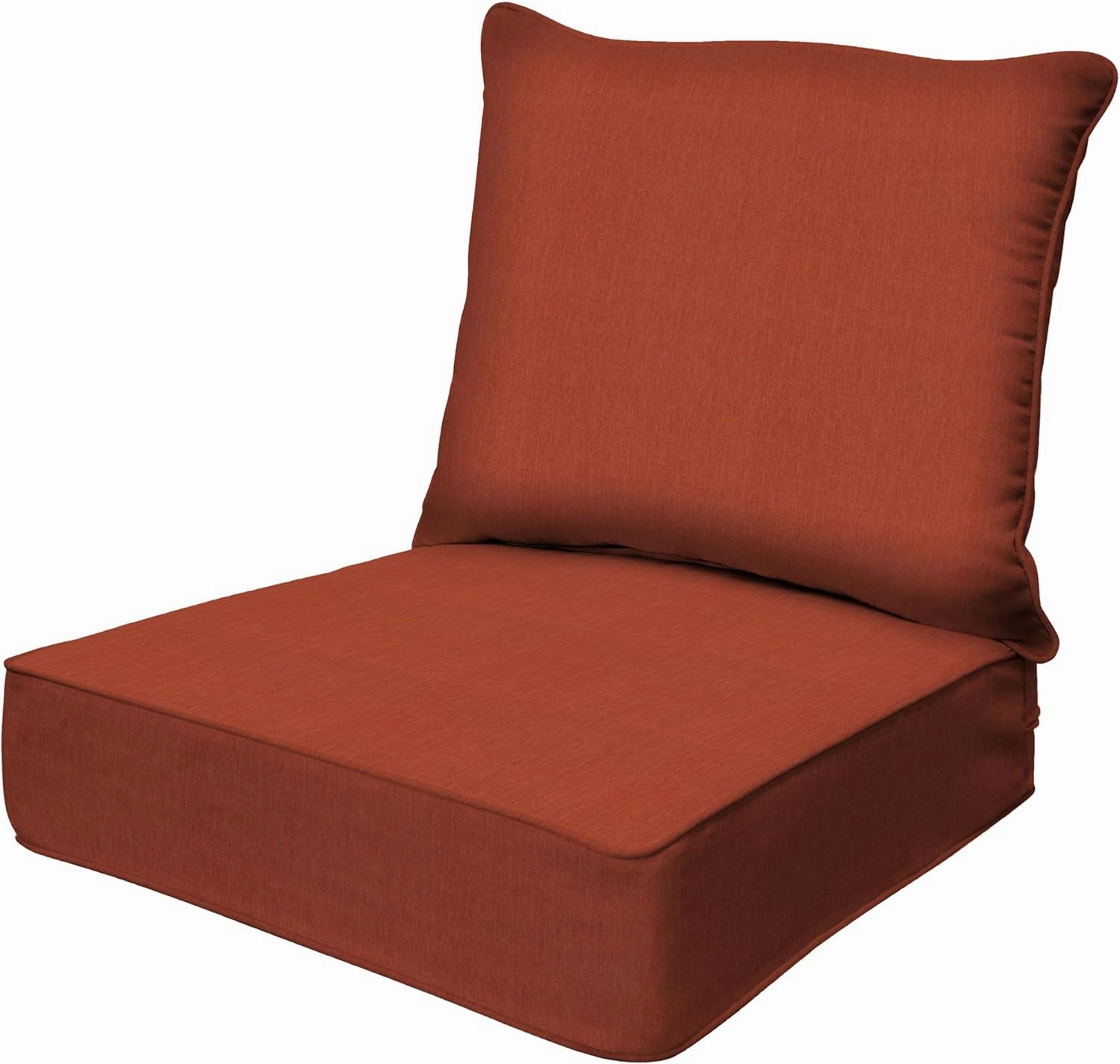 Honeycomb Outdoor Deep Seat, 24" W x 23" D, Textured Solid Terracotta Outdoor Chair Cushion