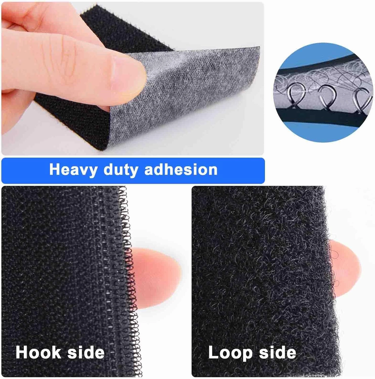 Hook and Loop Tape 2in x 4in 30 Pairs, Slef Adhesive Interlocking Strip, Mounting Tape Heavy Duty Adhesion, Picture Hanging Strips Fastener, Double Sided Carpet & Rug Fixation
