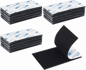 Hook and Loop Tape 2in x 4in 30 Pairs, Slef Adhesive Interlocking Strip, Mounting Tape Heavy Duty Adhesion, Picture Hanging Strips Fastener, Double Sided Carpet & Rug Fixation