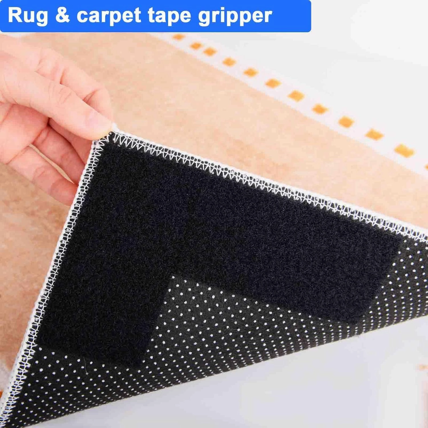Hook and Loop Tape 2in x 4in 30 Pairs, Slef Adhesive Interlocking Strip, Mounting Tape Heavy Duty Adhesion, Picture Hanging Strips Fastener, Double Sided Carpet & Rug Fixation