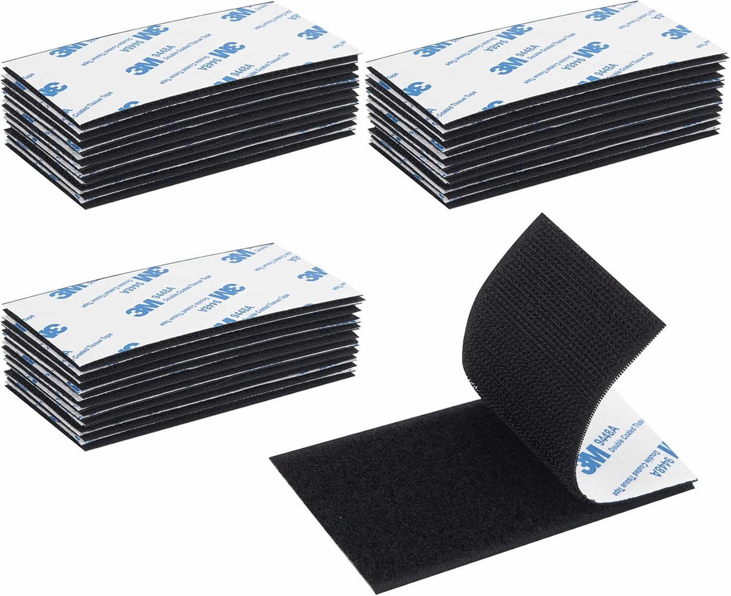 Hook and Loop Tape 2in x 4in 30 Pairs, Slef Adhesive Interlocking Strip, Mounting Tape Heavy Duty Adhesion, Picture Hanging Strips Fastener, Double Sided Carpet & Rug Fixation