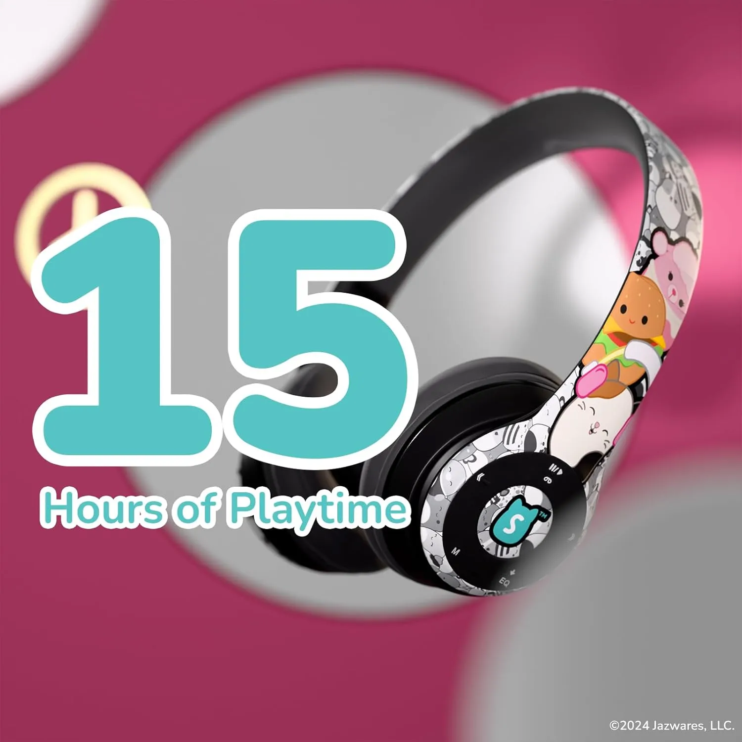iJoy Squishmallows Bluetooth Over-Ear Headphones- Wireless Foldable Headset Squishmallows Gifts for Girls, Boys, Women, Men and All Squish Squad Fans