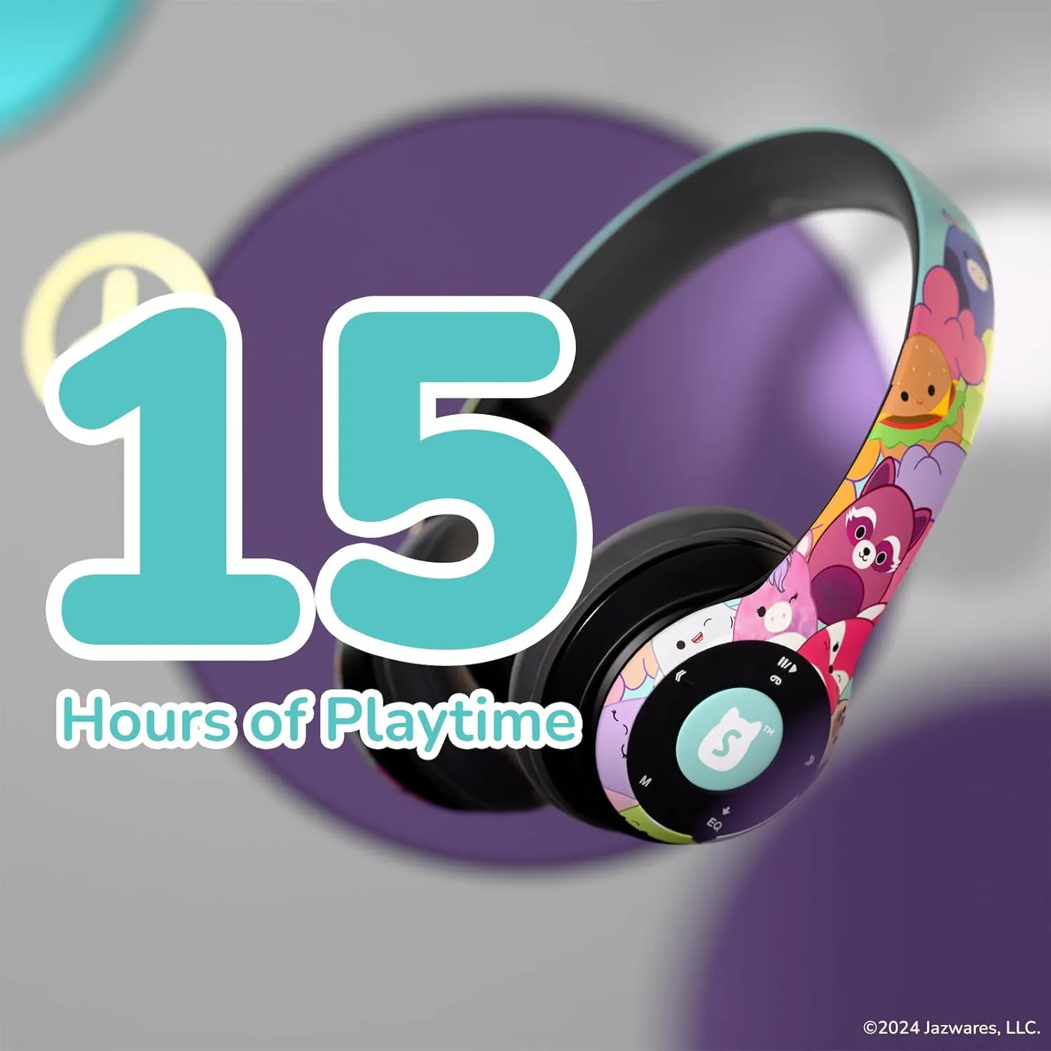 iJoy Squishmallows Bluetooth Over-Ear Headphones- Wireless Foldable Headset Squishmallows Gifts for Girls, Boys, Women, Men and All Squish Squad Fans