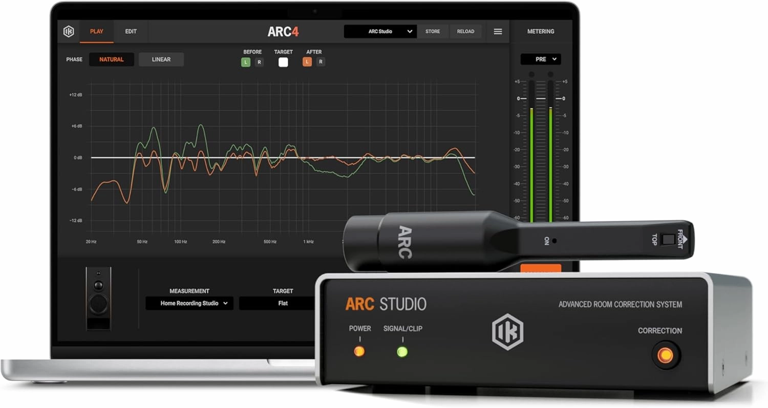 IK Multimedia ARC Studio Room Correction System with High-Precision Analysis Microphone, Advanced Room Correction Software, and Stand-Alone Correction Processor for Pro Audio