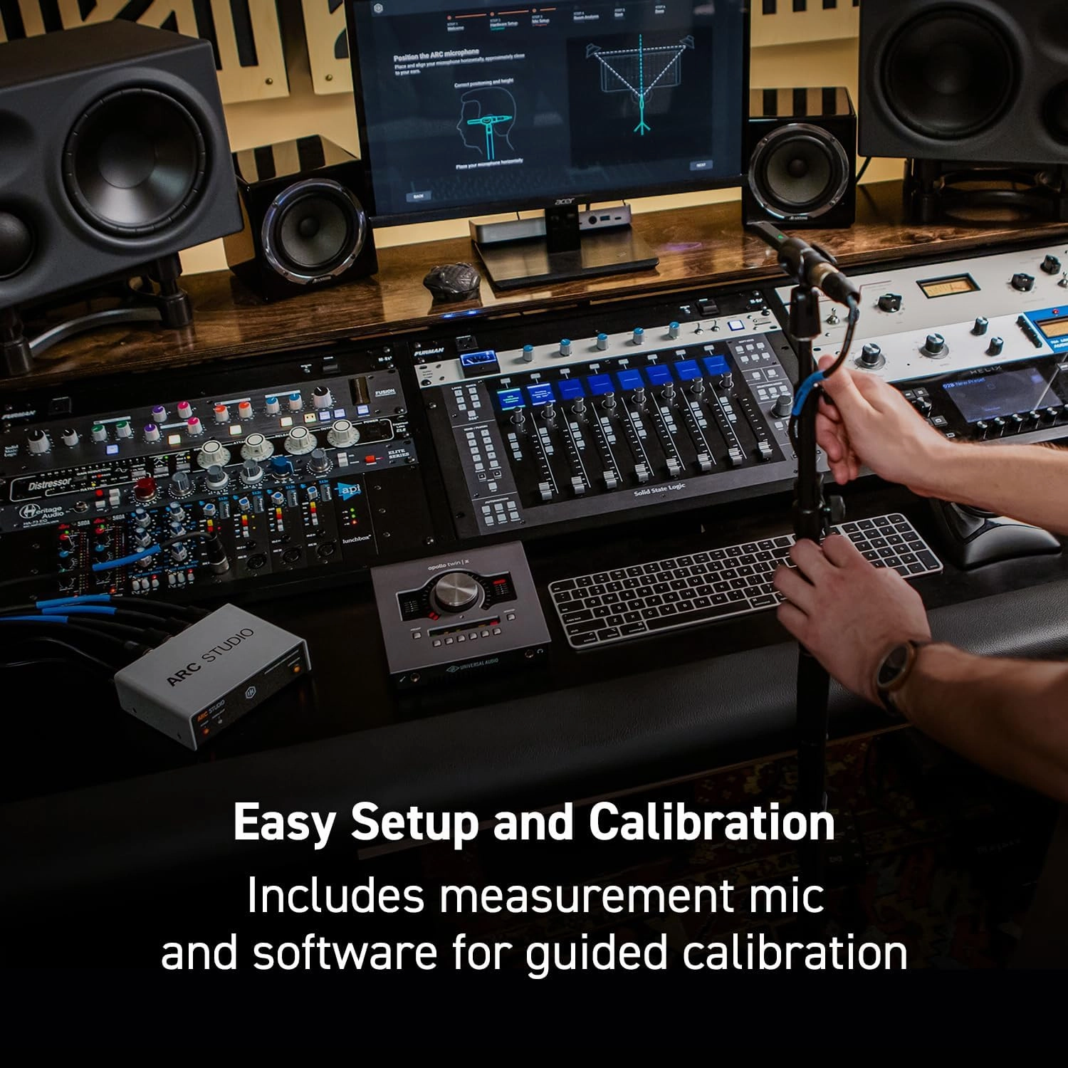 IK Multimedia ARC Studio Room Correction System with High-Precision Analysis Microphone, Advanced Room Correction Software, and Stand-Alone Correction Processor for Pro Audio