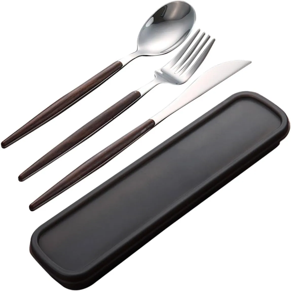 IMIKEYA 4 Piece Silverware Sets Stainless Steel Fork Spoon Set Western Style Tableware Set for Daily Meal