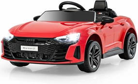 INFANS 12V Kids Ride On Car, Licensed Audi RS e-tron GT Electric Vehicle with Remote Control, Toddlers Battery Powered Toy with 4 Wheels Suspension, LED Headlight, Music, MP3, USB, TF Port (Red)