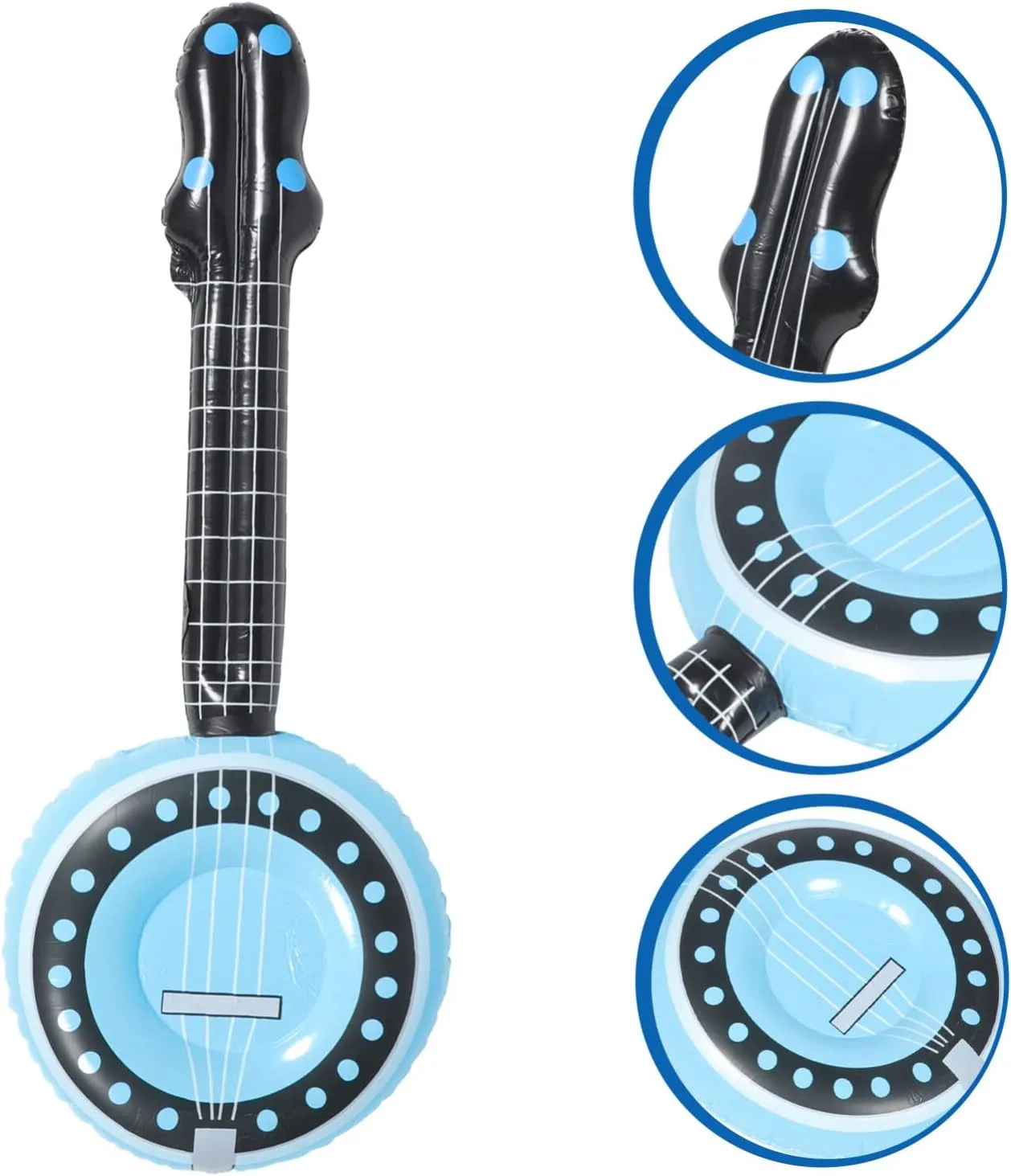 Inflatable Rock Star , 80s 90s Party Decorations Inflatable Banjo Musical Instrument Props Blow up Banjo for Rock and Roll Party Kids Party Supplies 3Pcs
