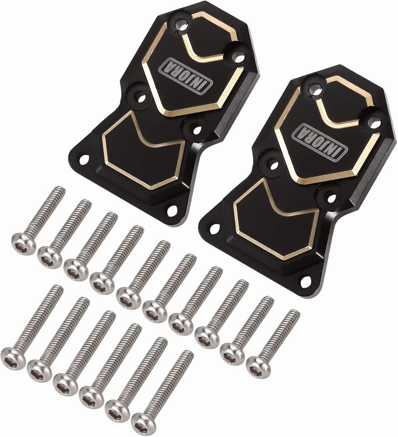 INJORA Brass Diff Cover for Front and Rear Axles Black Coating Finish Diff Cover for Axial SCX24 Bronco Deadbolt C10 JLU Gladiator 90081 1/24 RC Crawler Car