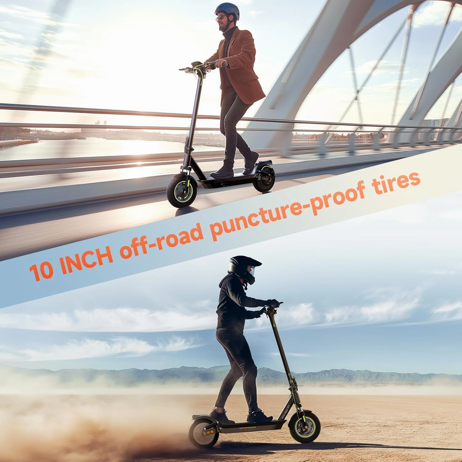 isinwheel Electric Scooter Adults, 38/32 Miles Range & 28/21 MPH Powered by 1000/800W Motor, 10" Pneumatic Tires, Folding E Scooter for Adults with Turn Signals and Dual Braking System