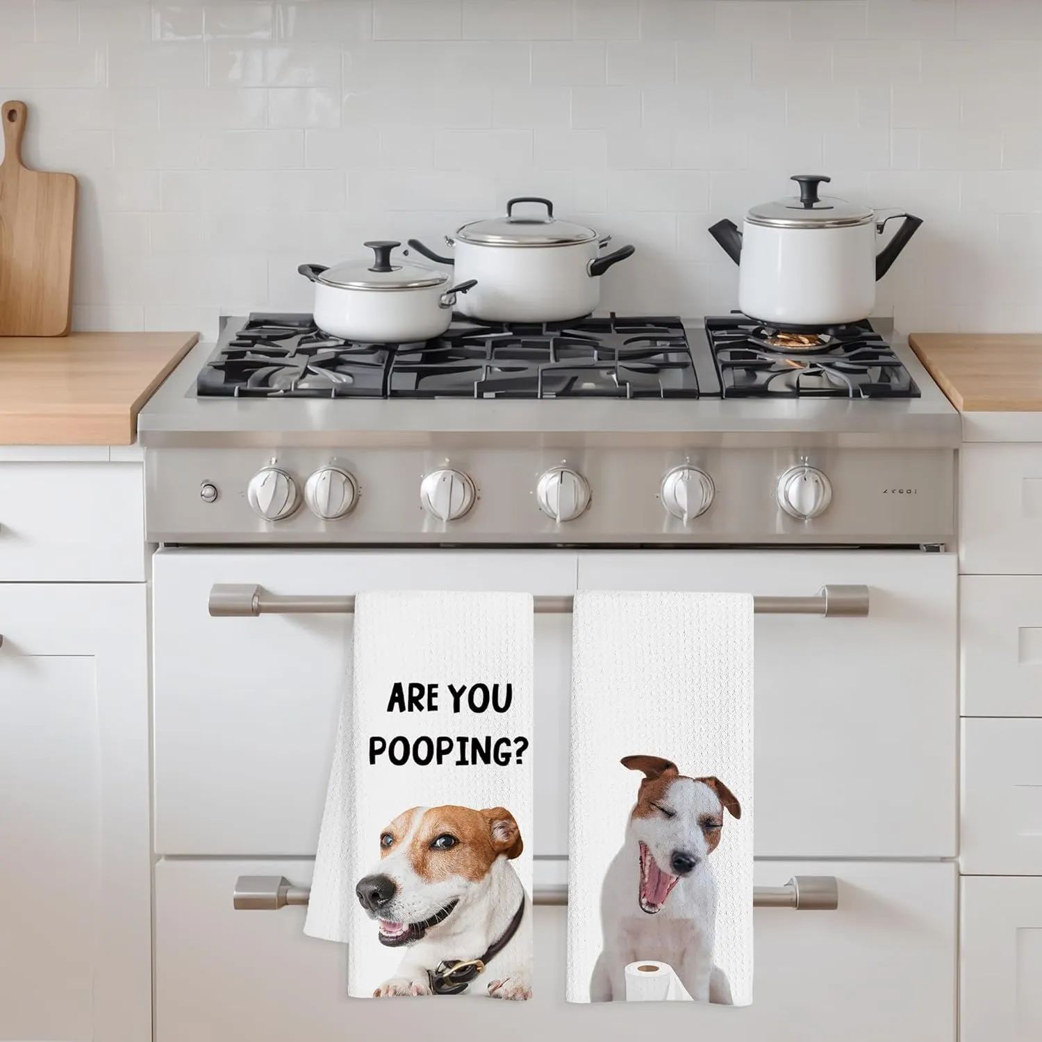 Jack Russell Terrier Hand Towels for Bathroom Set of 2, Jack Russell Terrier Bathroom Hand Towels, are You Pooping Sign, Dog Bathroom Decor, Jack Russell Terrier Gifts, 16x24 Inch