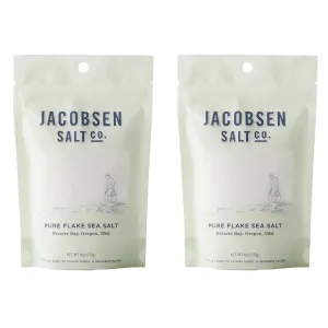 Jacobsen Salt Co. Pure Flake Sea Salt – Kosher Salt, Coarse, Non-Iodized Made in USA, Non-GMO, Steak Seasoning, Gourmet, Real Salt Flakes – 4oz (2-Pack)
