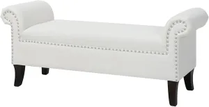 Jennifer Taylor Home Kathy Roll Arm Entryway Accent Bench, Bright White Polyester