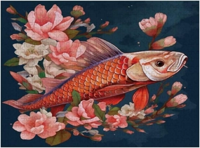 Jigsaw Puzzle 1000 Pieces Chinese Koi Fish Sakura Puzzles for Adults Creative Gift Puzzles Funny Family Games Multiple Size